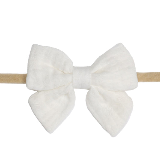 Muslin Tie Bow Headband