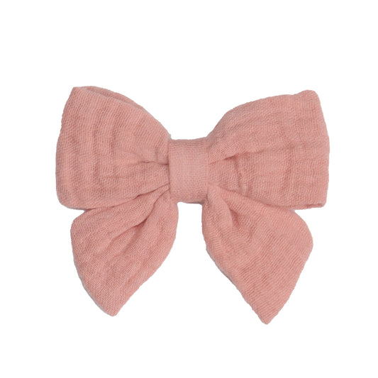 Muslin Tie Bow Clip