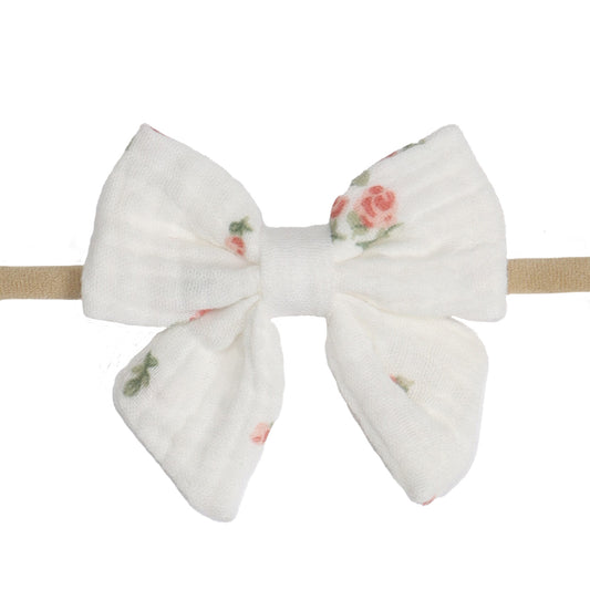 Muslin Tie Bow Headband