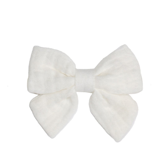 Muslin Tie Bow Clip