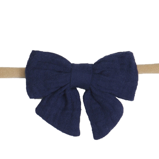 Muslin Tie Bow Headband